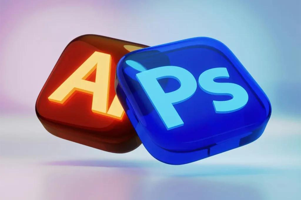 Les logos des logiciels Adobe, des cours informatiques qui sont dispensés par Infoeasy.