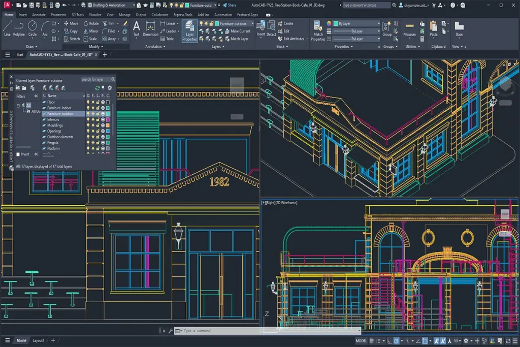 Les logos du logiciels Autocad, un cours informatique qui est dispensé par Infoeasy